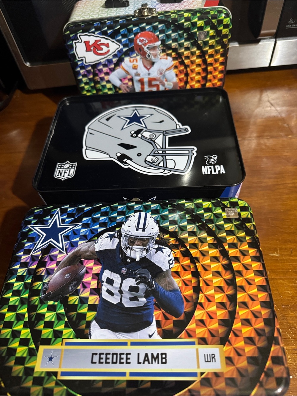 NFL Dallas Cowboys Ceedee Lamb Metal Tin - Black & Multicolor 3 lunch boxes new